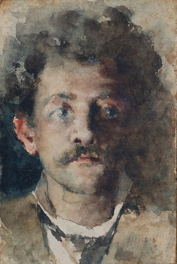 Antonio Mancini - Ritratto di gentiluomo con baffi