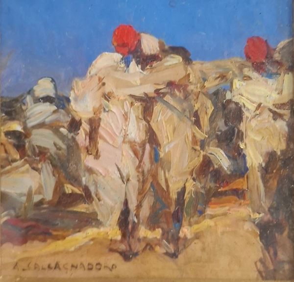 Antonino Calcagnadoro ( Rieti 1876 - Roma 1935 ) - Arabi al sole