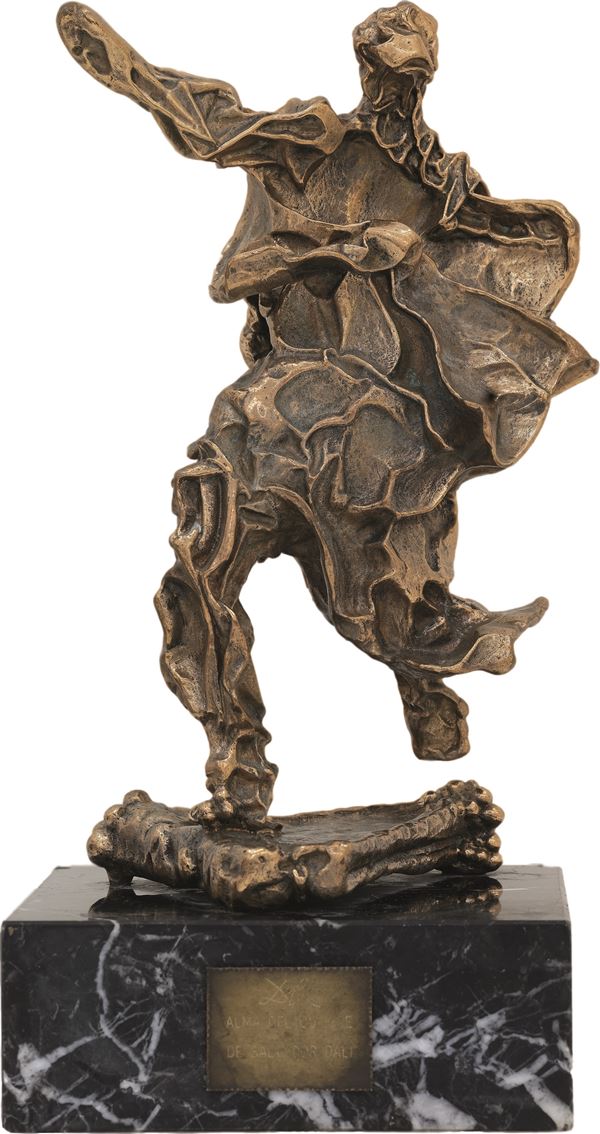 Salvador Dal&#236; : El alma de Don Quijote  (1969)  - Bronze sculpture with marble base - Auction Modern and Contemporary Art - Blindarte Casa d'Aste