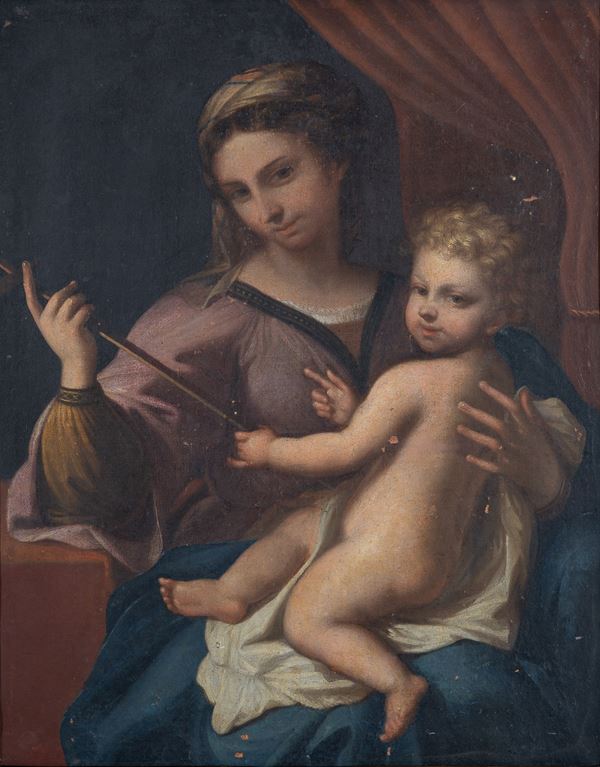 attribuito a Paolo  de Matteis (n. nel Cilento 1662 - m. Napoli 1728) - Madonna con bambino