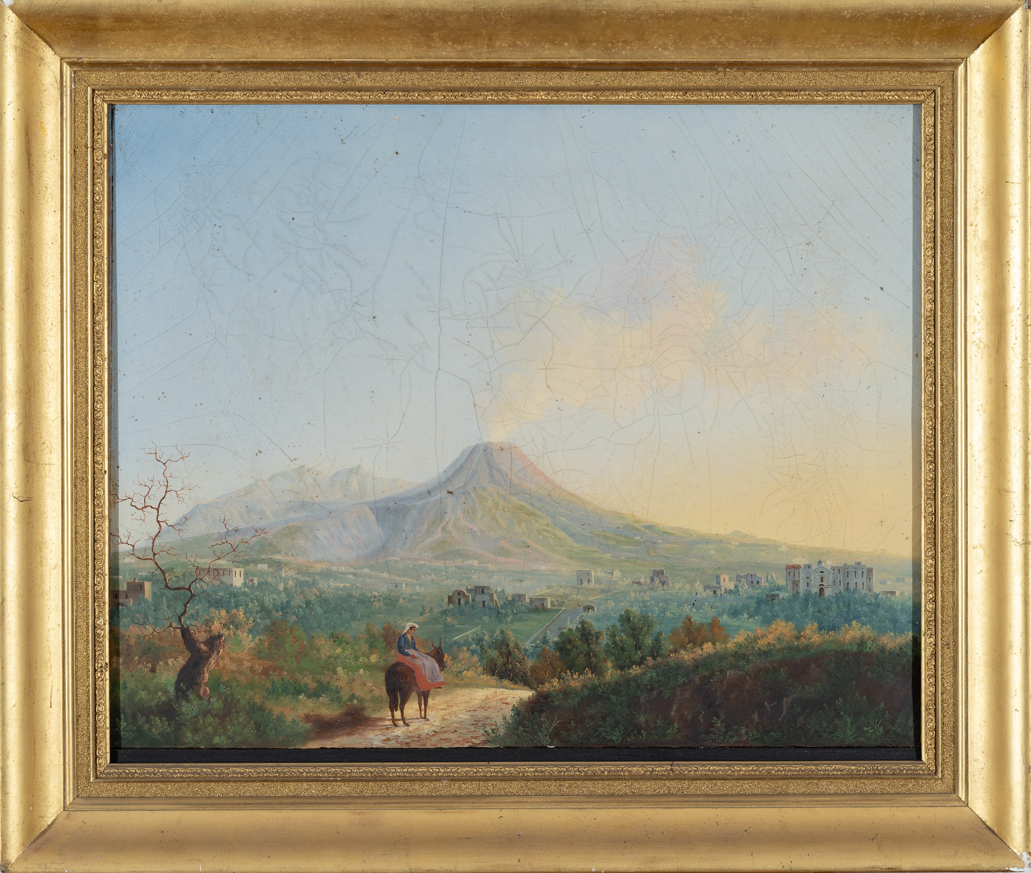 Veduta di Torre del Greco con Vesuvio sullo sfondo