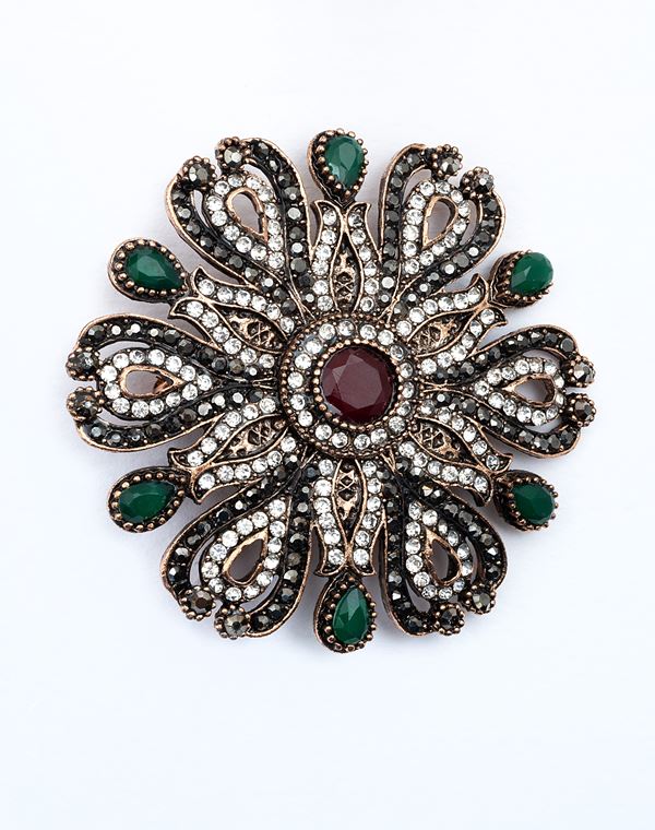 Spilla di pregevole bigiotteria anni '40/'50  - Asta GIOIELLI, OROLOGI, ARTI DECORATIVE, DESIGN E ARTE ORIENTALE - Blindarte Casa d'Aste