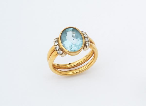 Anello con topazio