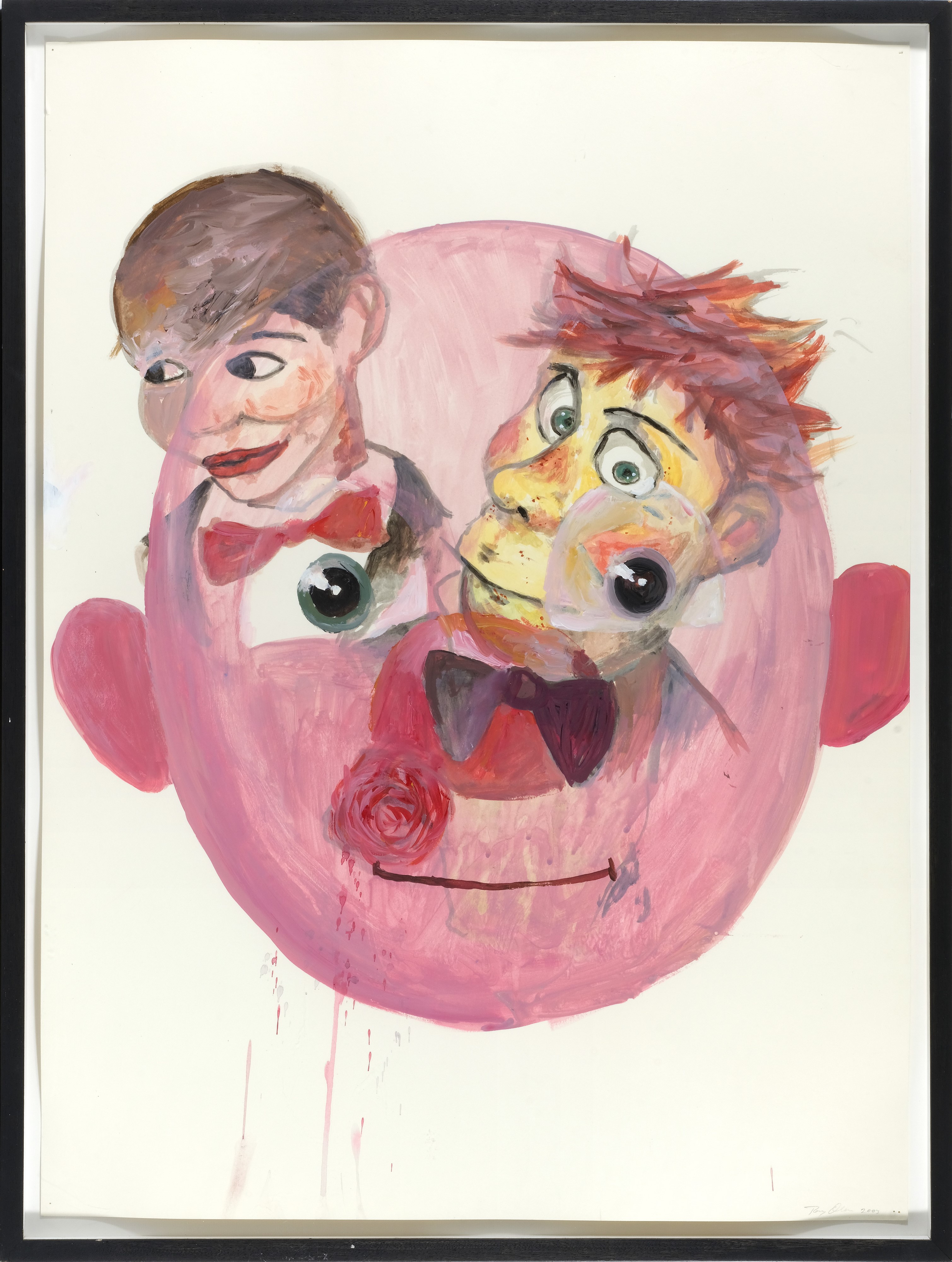 Tony Oursler - Blu win, acrilico su carta