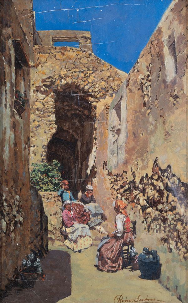 Rubens Santoro - A glimpse of a small Calabrian street