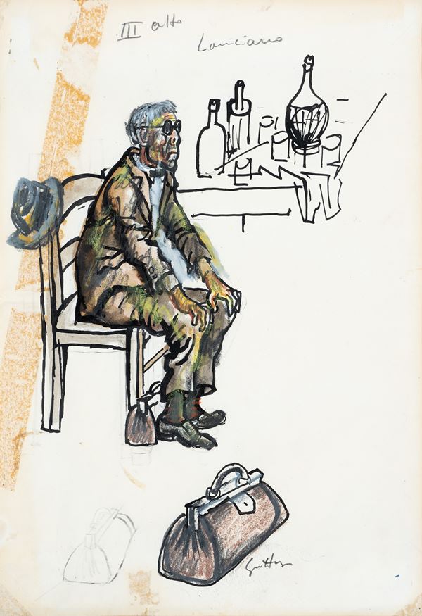 Renato Guttuso - Bozzetto per il "Sindaco del Rione Sanità" 