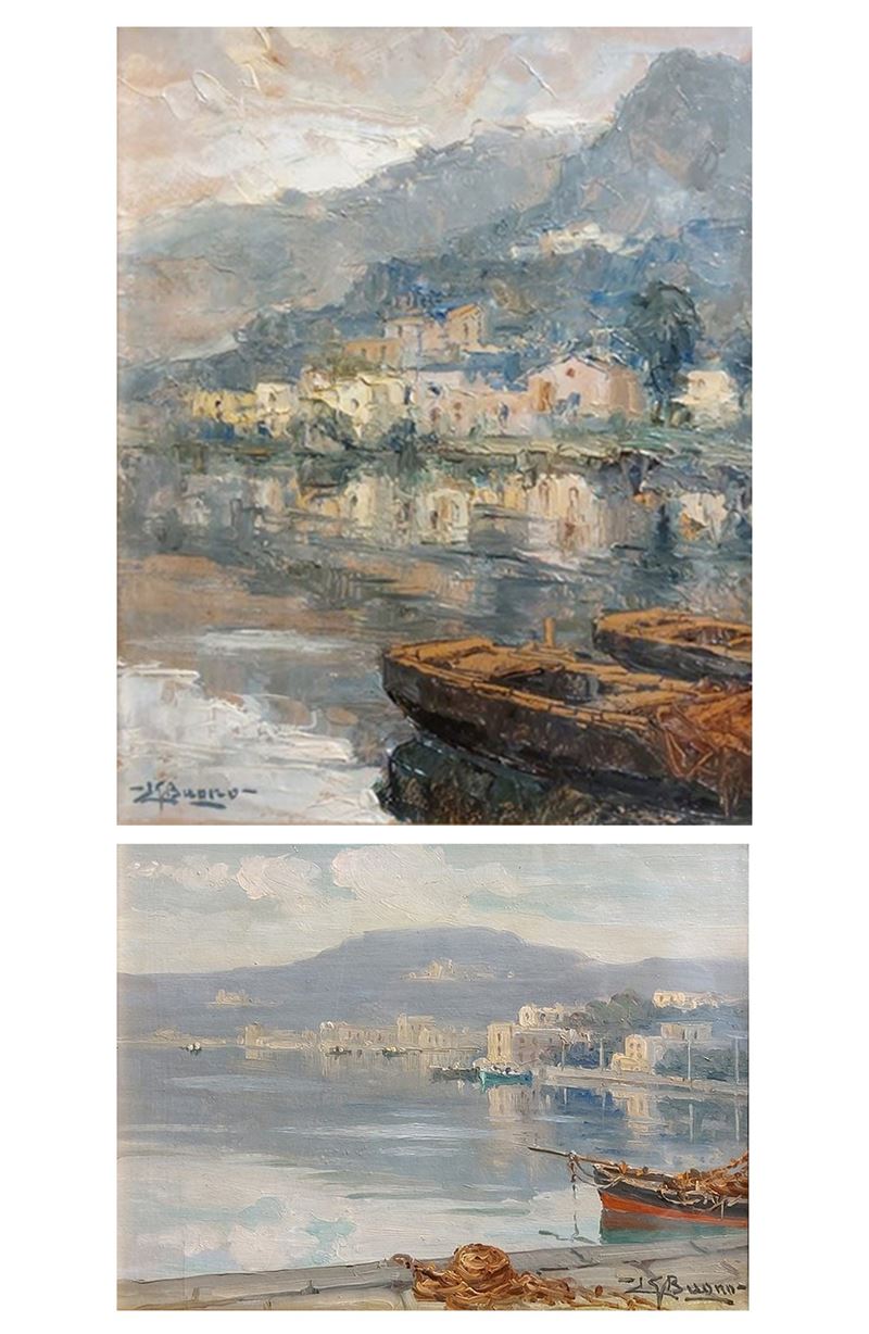 Lotto unico composto da n.2 opere (a) Il lago; b) Miliscola)