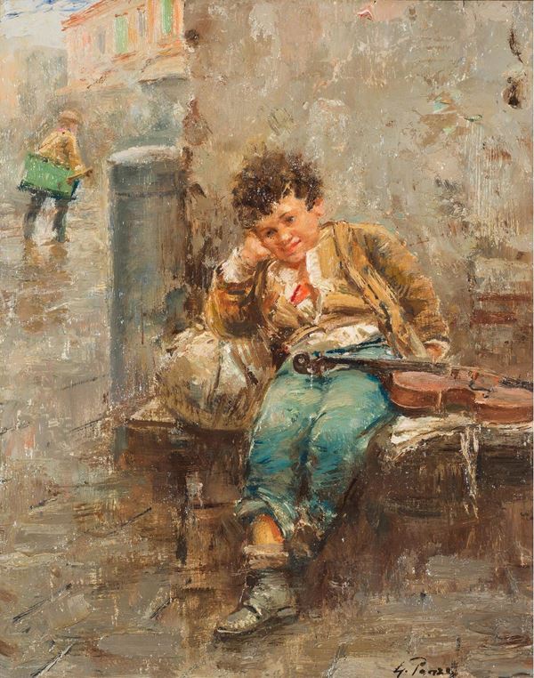Giovanni Panza - Ragazzetto con strumenti musicali