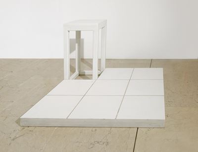 Omaggio a Sol LeWitt, scultura in ferro e piastrelle