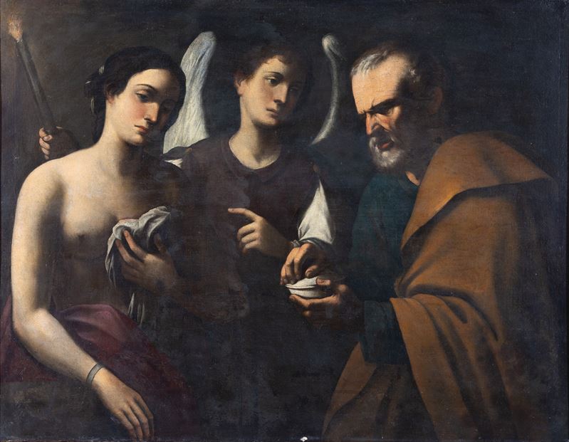 San Pietro guarisce Sant'Agata in prigione