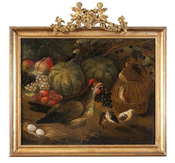 Scuola dell'Italia Settentrionale, XIX secolo - On the farmyard