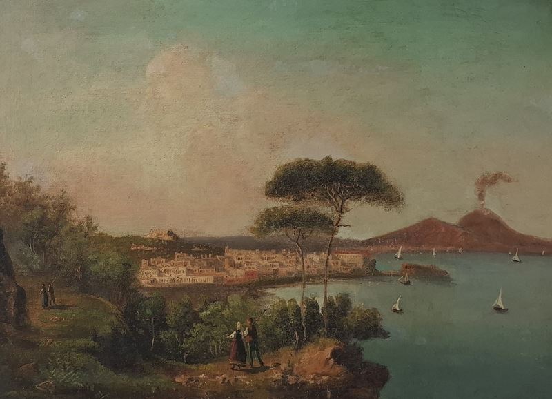 Veduta di Napoli con Vesuvio sullo sfondo