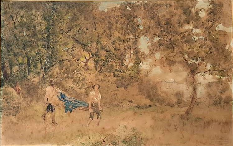 Contadini in soccorso ad un ferito