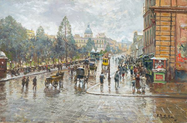 Attilio  Pratella (Lugo, 1856 - Napoli, 1949) - Via Foria
