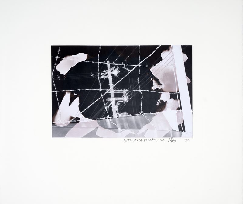 Robert Rauschenberg - Untitled (from the Bleacher series), stampa a trasferimento d'argento alla ...