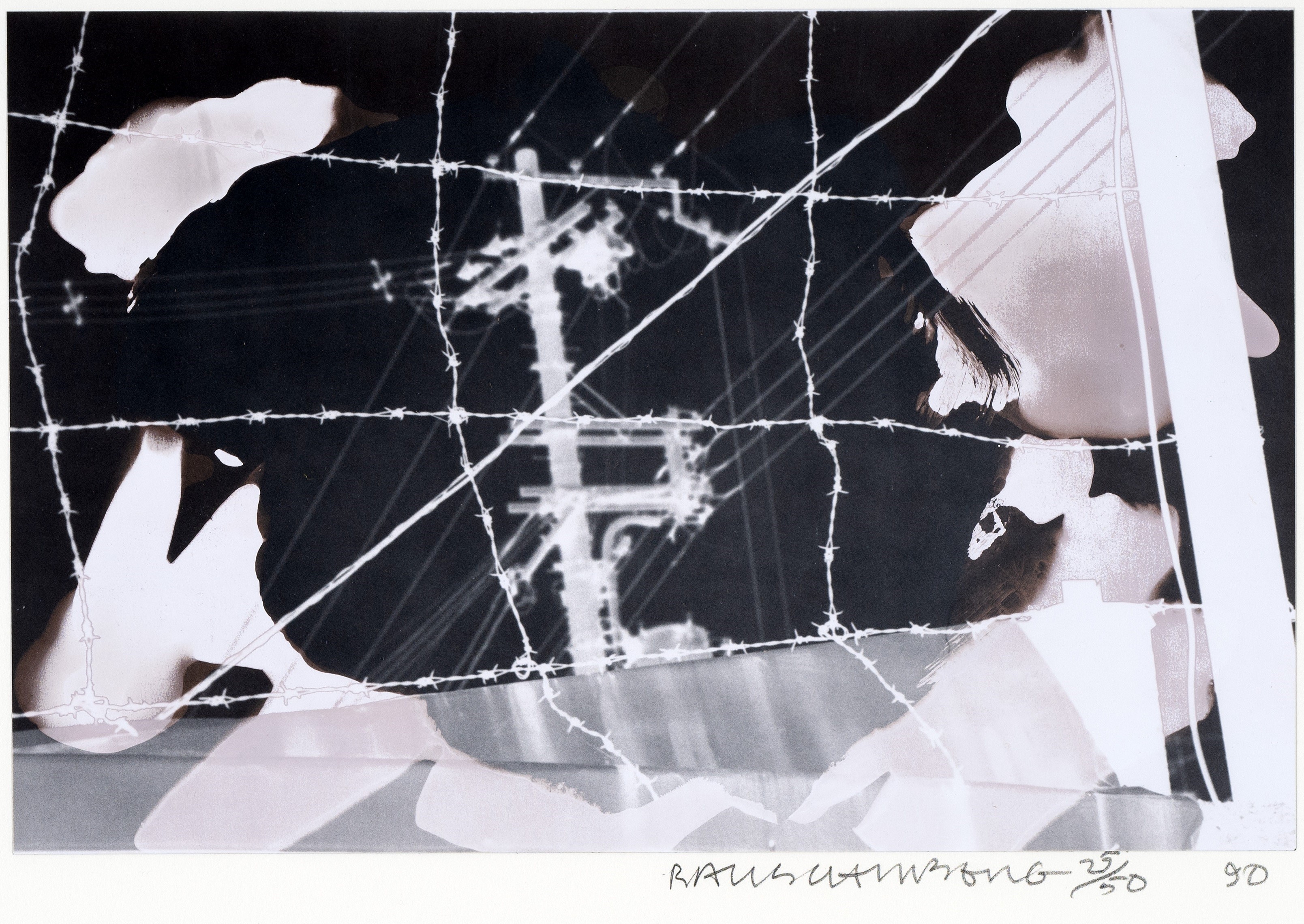 Robert Rauschenberg - Untitled (from the Bleacher series), stampa a trasferimento d'argento alla ...
