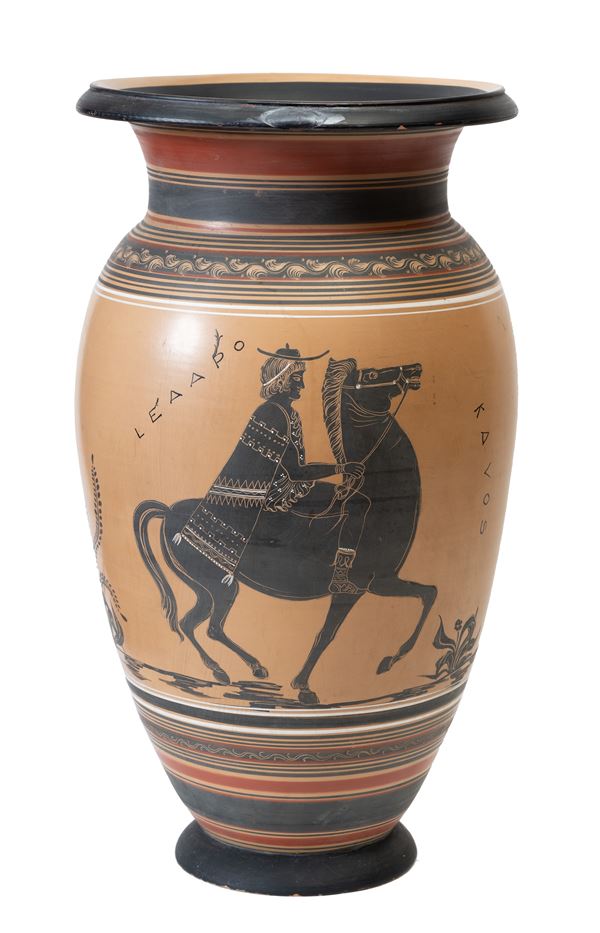 Romolo Micera, maestro ceramista di Grottaglie inizi XX secolo - Monumentale vaso ad anfora