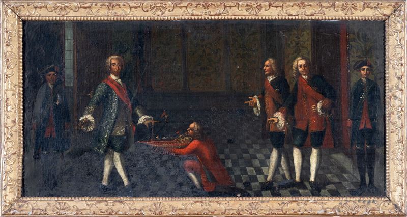 Presentazione di una Galera Reale al giovane Carlo di Borbone