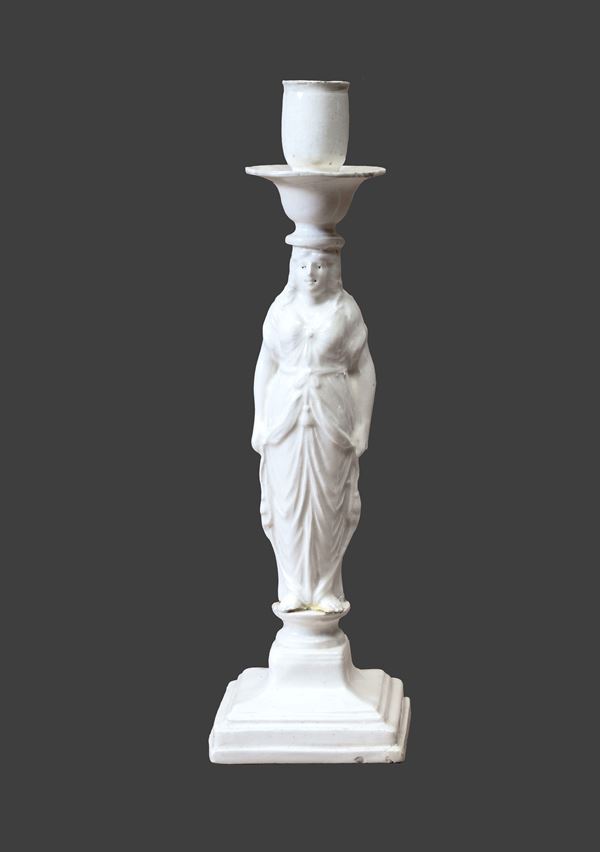 Probabile manifattura  Del Vecchio Giustiniani, XIX secolo - Candeliere a telamone