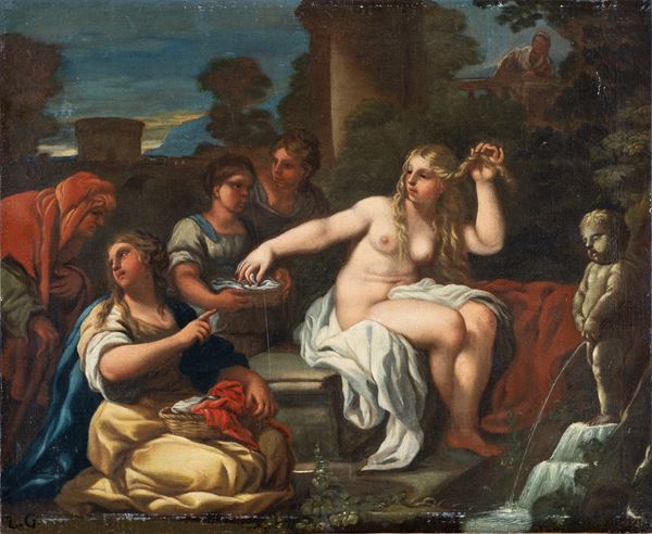 a) Susanna at the bath; b) Meeting between Jacob and Rachel at the well