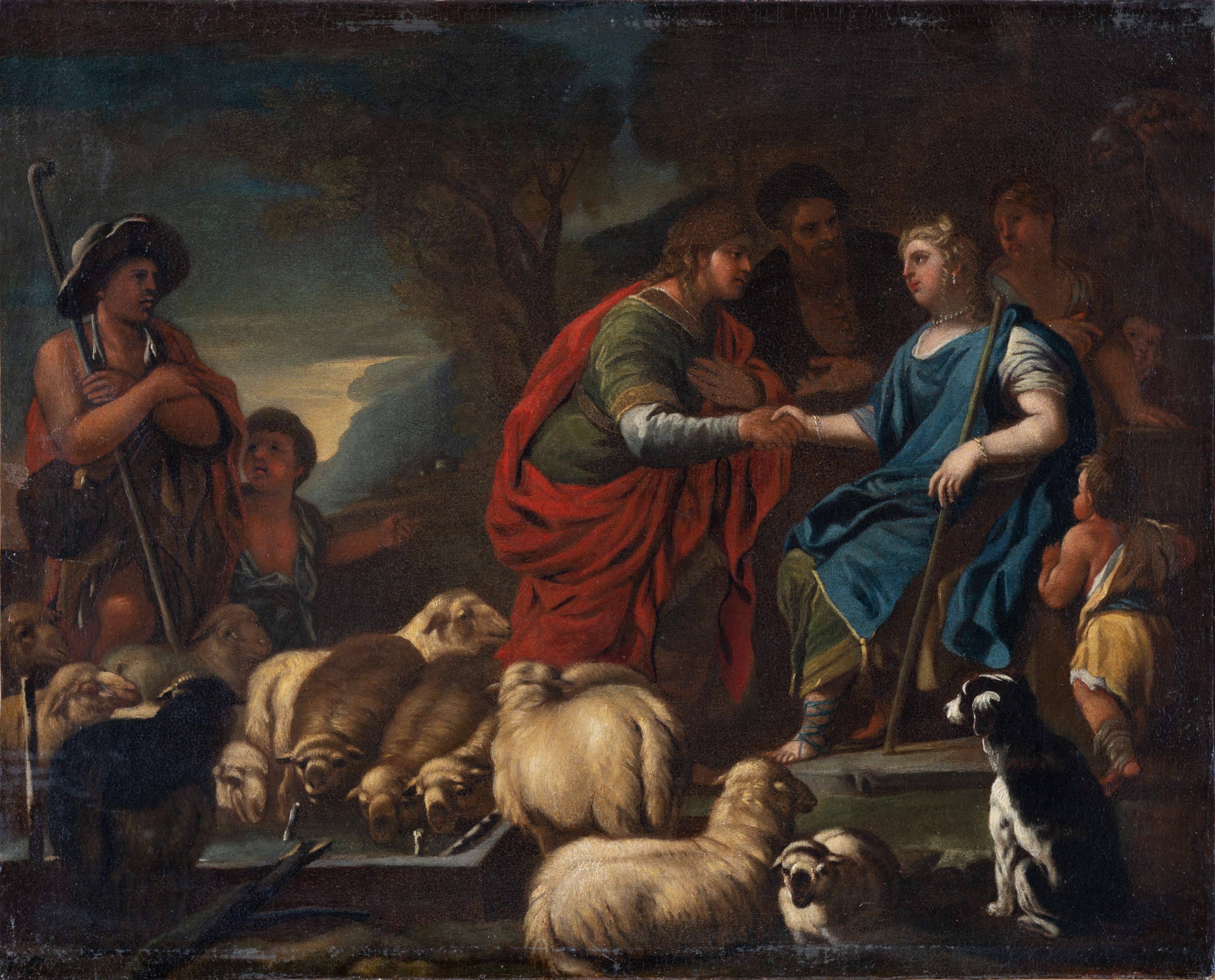 a) Susanna al bagno; b) Incontro tra Giacobbe e Rachele al pozzo