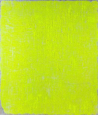 Porosity (Safety Yellow), acrilico e tintura su tela