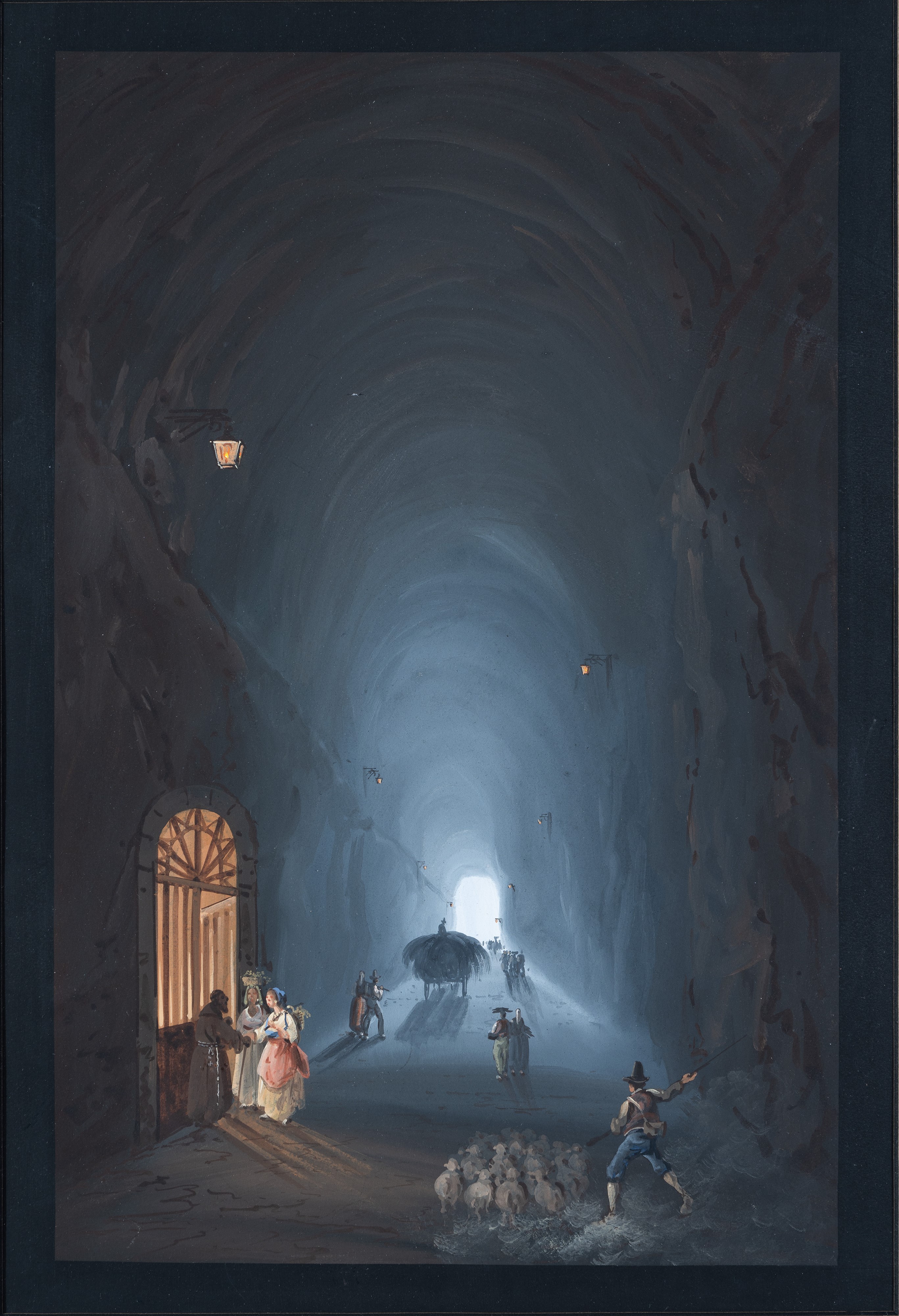 a) Grotta di Pozzuoli; b) Interno della Grotta di Posillipo