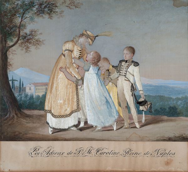 Scuola napoletana, inizi del XIX secolo - The farewell from Her Majesty Caroline Murat Queen of Naples to her children