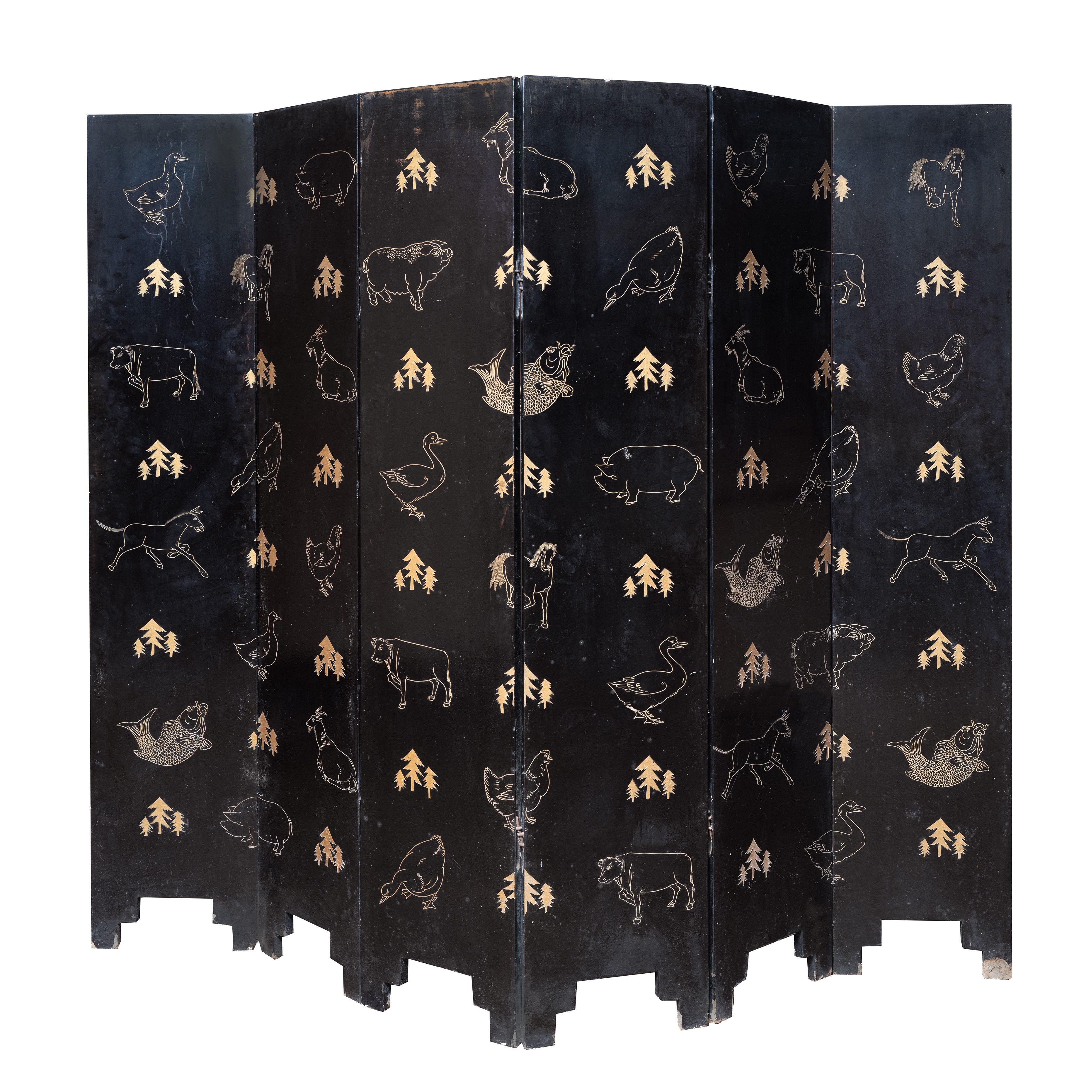 Paravento in legno laccato