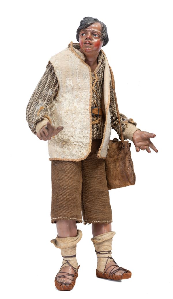 attribuito a Matteo Bottiglieri (Castiglione del Genovesi, 1684-1757) - Young man with a shoulder bag