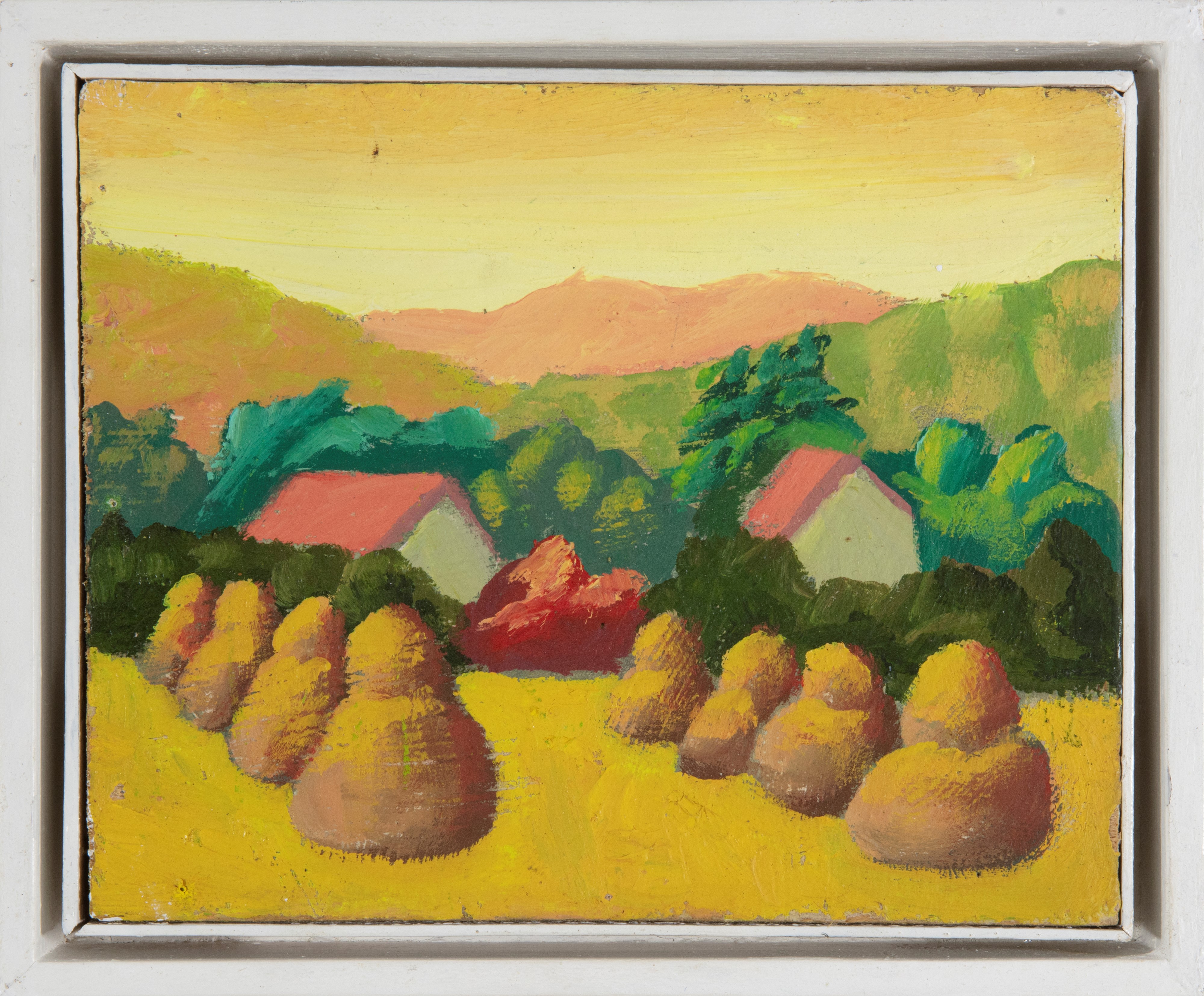Salvo - Paesaggio del 1982, olio su tavola