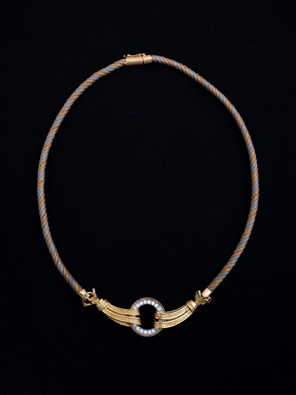 Collana   - in oro bianco e giallo 18 carati - Auction JEWELRY, WATCHES, SILVER, ART OBJECTS, DESIGN OBJECTS AND VINTAGE - Blindarte Casa d'Aste