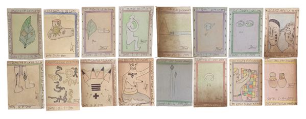 Frédéric Bruly Bouabré - Single lot consisting of 16 works