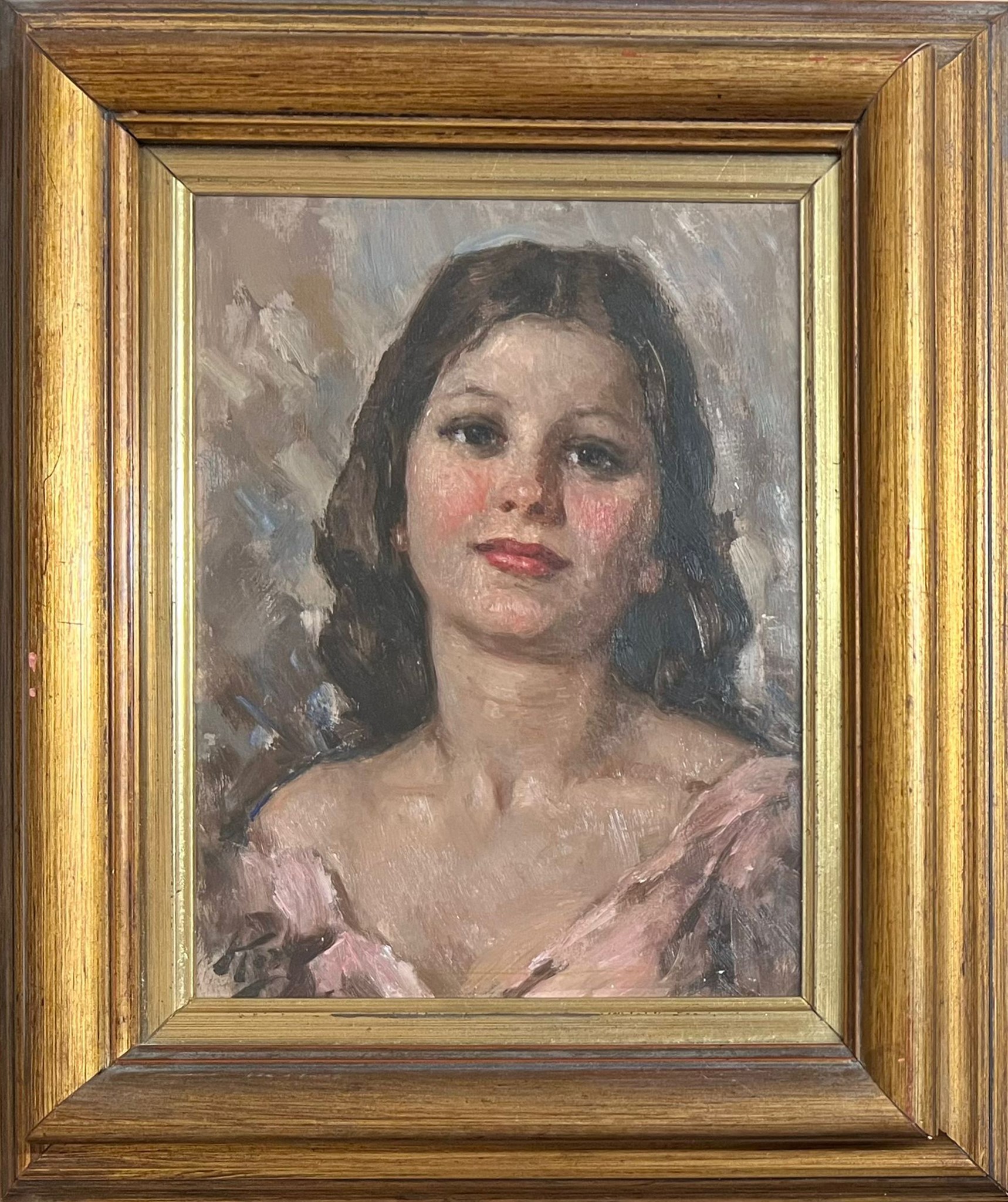 Ritratto femminile in abito rosa