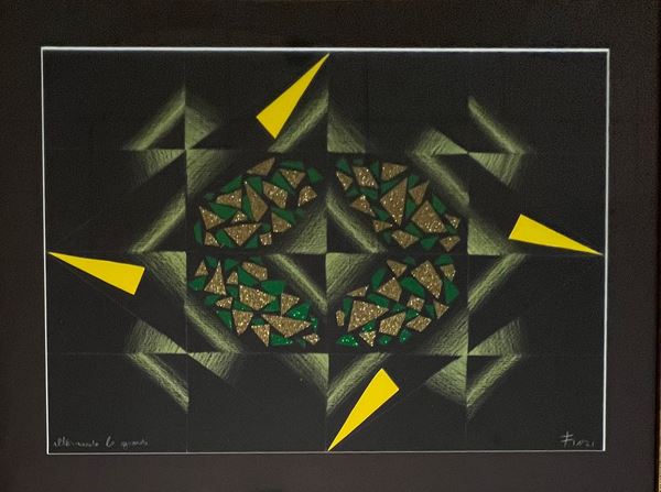 Ennio Finzi : Alternando lo sguardo  - Mixed media on paper - Auction Modern and Contemporary Art - Blindarte Casa d'Aste