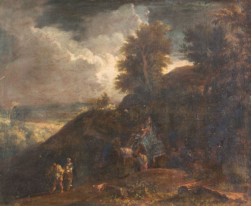 Paesaggio con figure e armenti