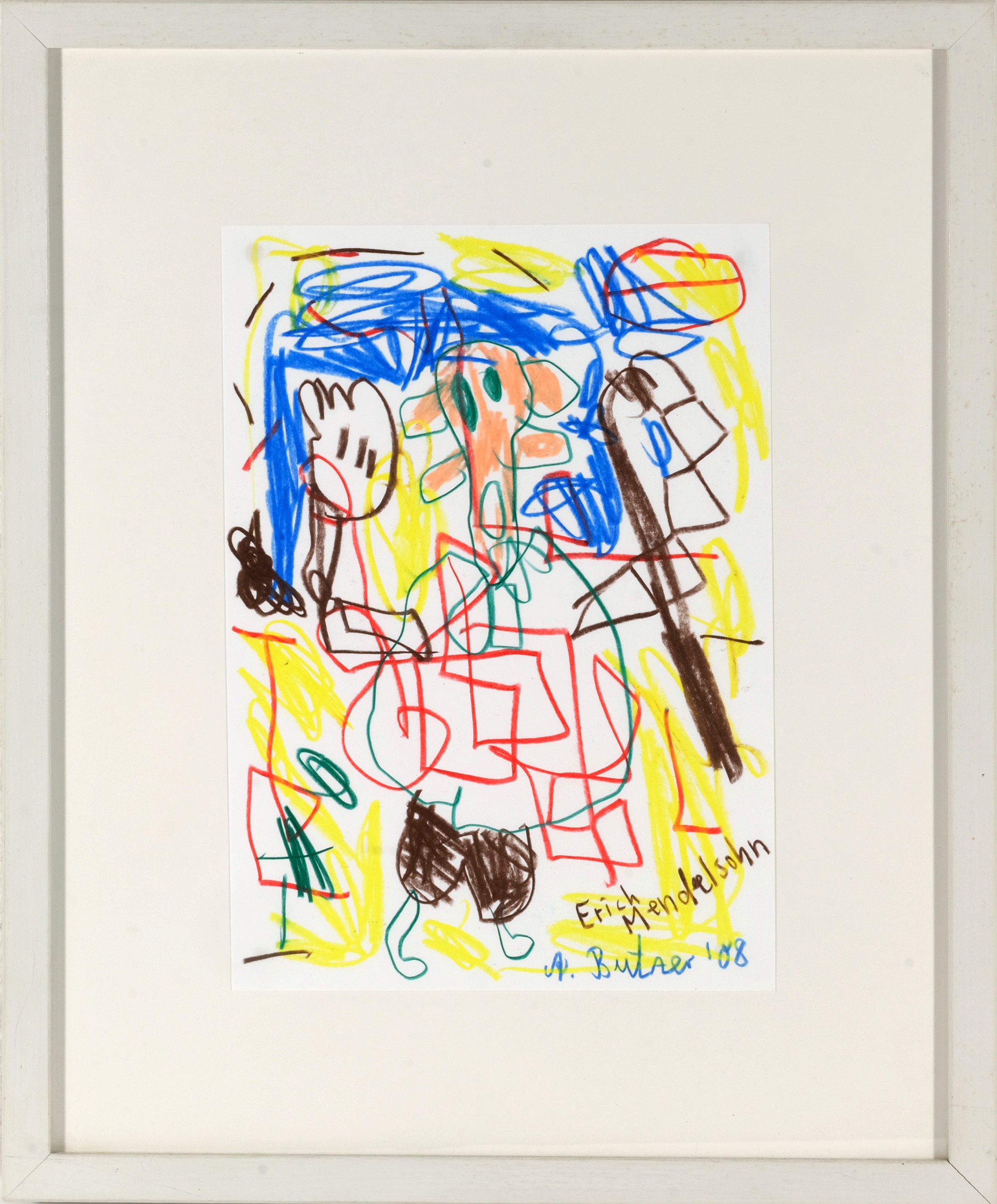 André Butzer - Untitled (2008) — pastelli colorati e matita su carta