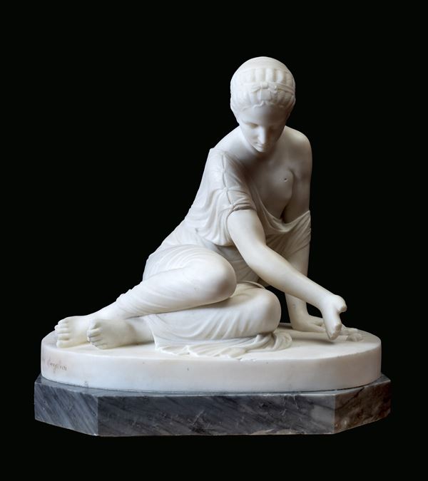 Tito Angelini - Girl playing with knucklebones