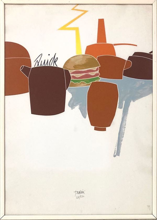 Emilio Tadini - Natura morta con Hamburger