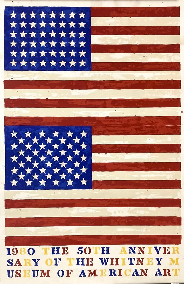 Jasper Johns - The 50th Anniversary of the Whitney Museum of American Art (Double Flag)