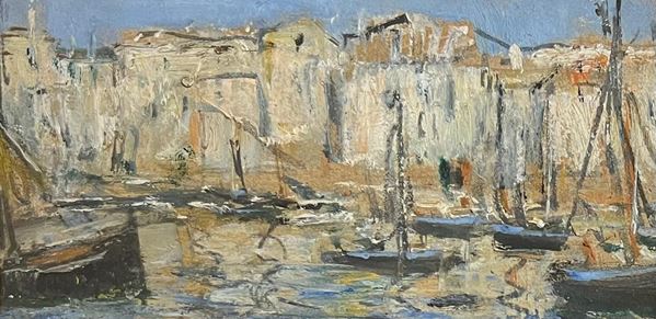Scuola napoletana, fine XIX - inizi XX secolo - Il Porto del Granatello a Portici