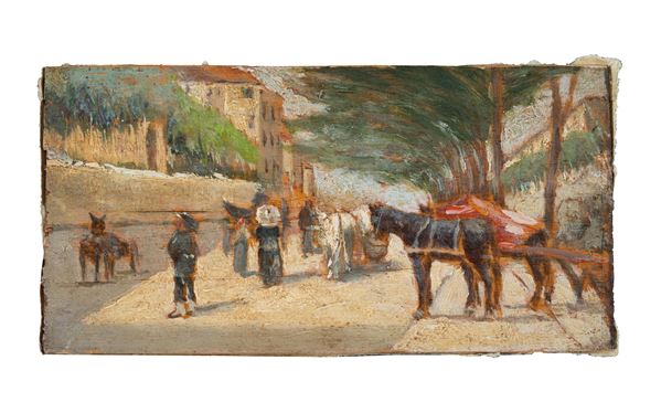 Pittore macchiaiolo attivo nella seconda metà del XIX secolo - Viale Principe Amedeo in Florence