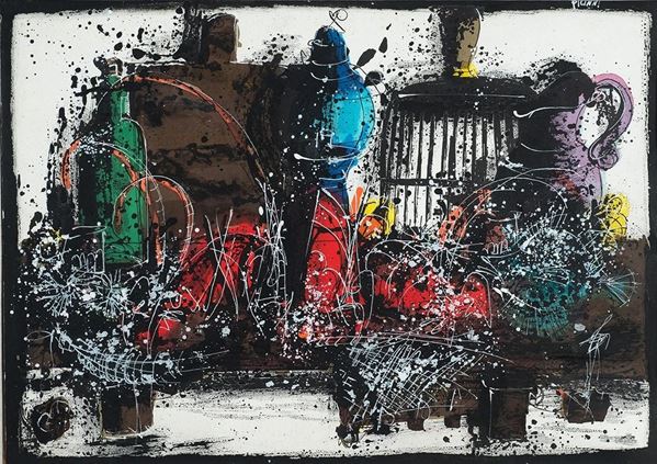 Gennaro Picinni : Untitled  - Mixed media on paper - Auction Modern and contemporary art - Blindarte Casa d'Aste
