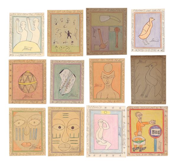 Frédéric Bruly Bouabré - Single lot consisting of 12 works