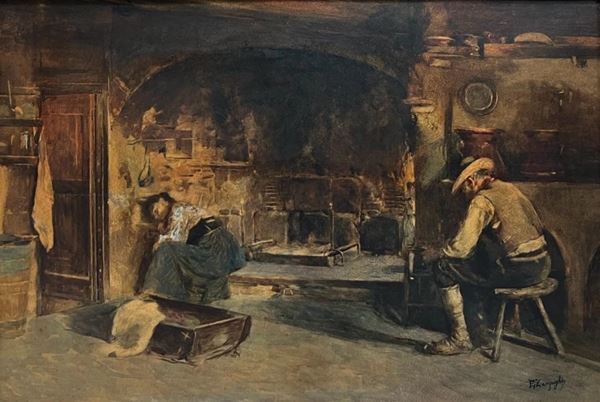 Eugenio  Zampighi - Scena d'interno