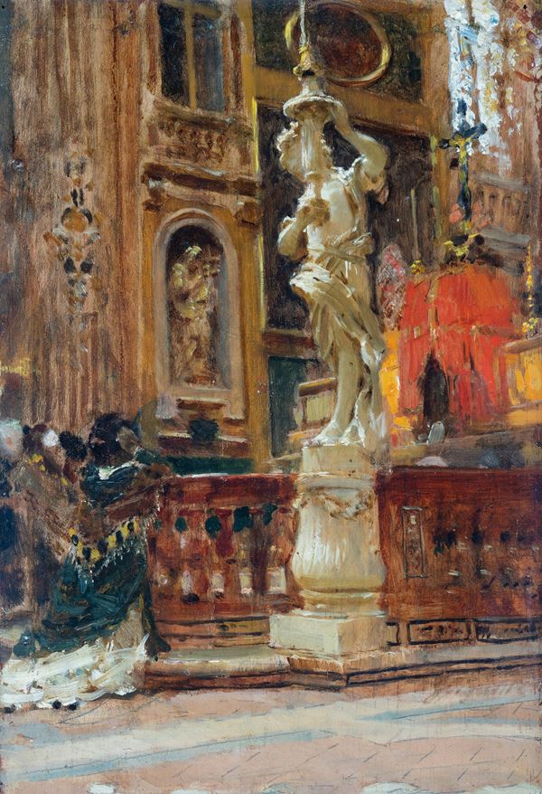 Giacinto Gigante - The Church of the Girolamini in Naples - Piazza Duomo
