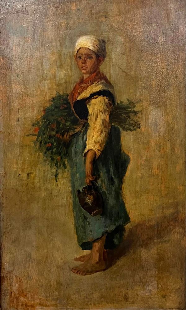 Vincenzo Caprile - Contadina con fascina e brocca