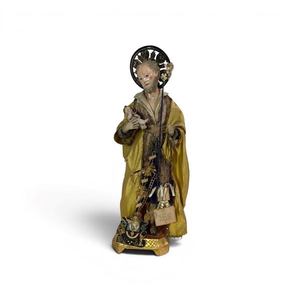 Manifattura napoletana, XIX secolo - San Giuseppe con Bambino
