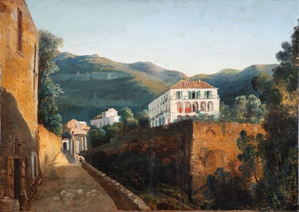 Scuola di Posillipo, metà del XIX secolo - Sorrento, Veduta di Villa Falcon
