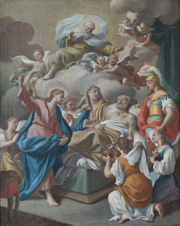 cerchia di Francesco Solimena (Canale di Serino 1657 - Barra 1747) - The Transit of Saint Joseph